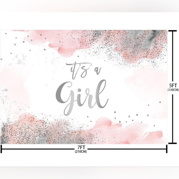 "It's a Girl" Backdrop Baby Shower Decoration - Picture 2 of 4